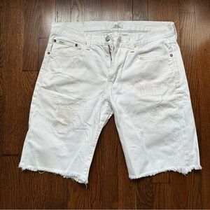 Polo Ralph Lauren White Distressed Denim Shorts
